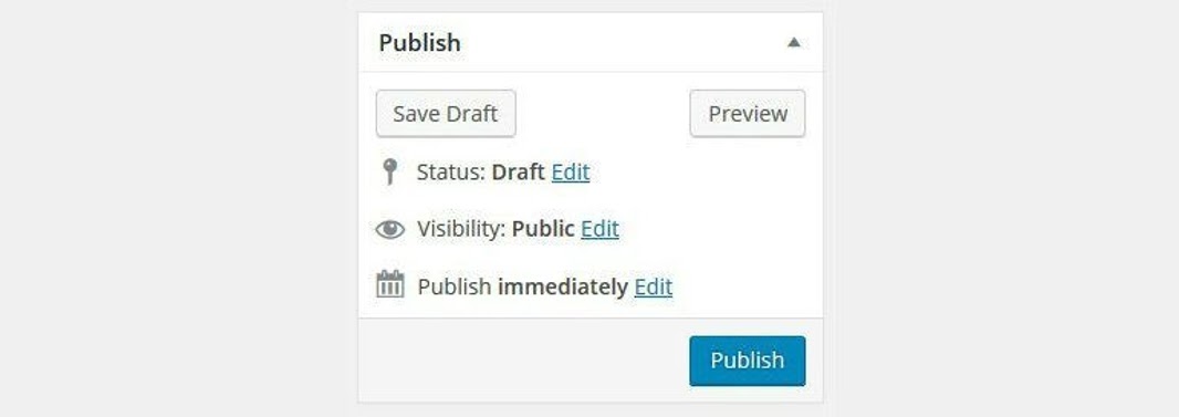 publish button on wordpress editor