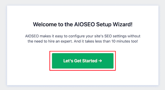 aioseo set up wizard