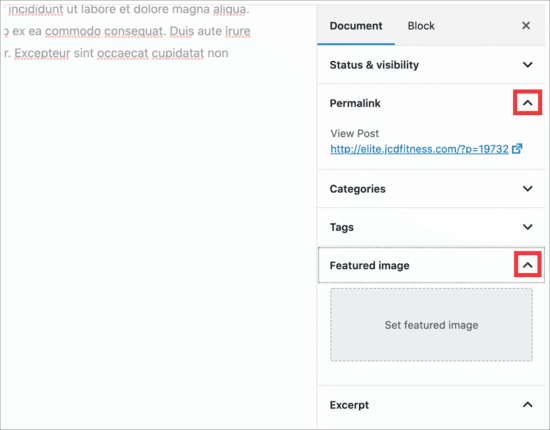 collapsing the wordpress to rearrange post editor side panel