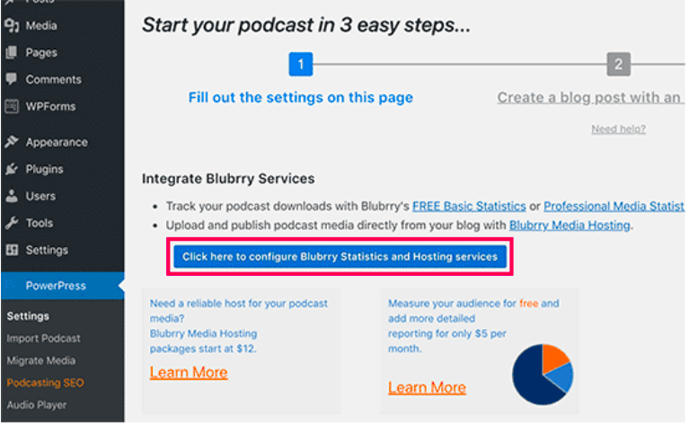 configure Blubrry PowerPress plugin