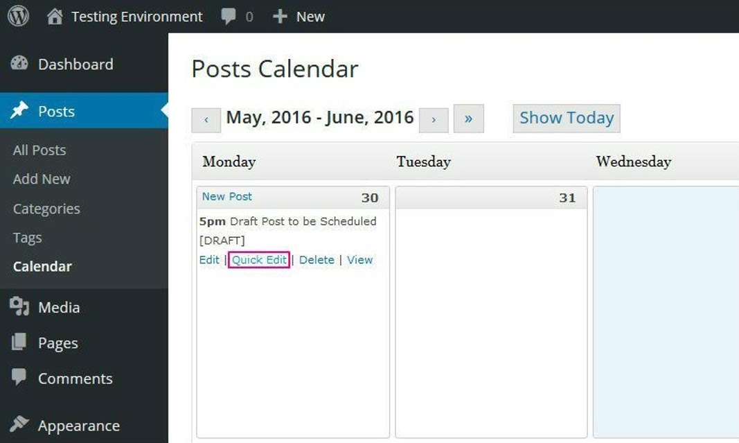 edit scheduled posts on editorial calendar plugin