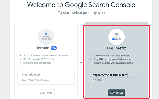 google search console set up