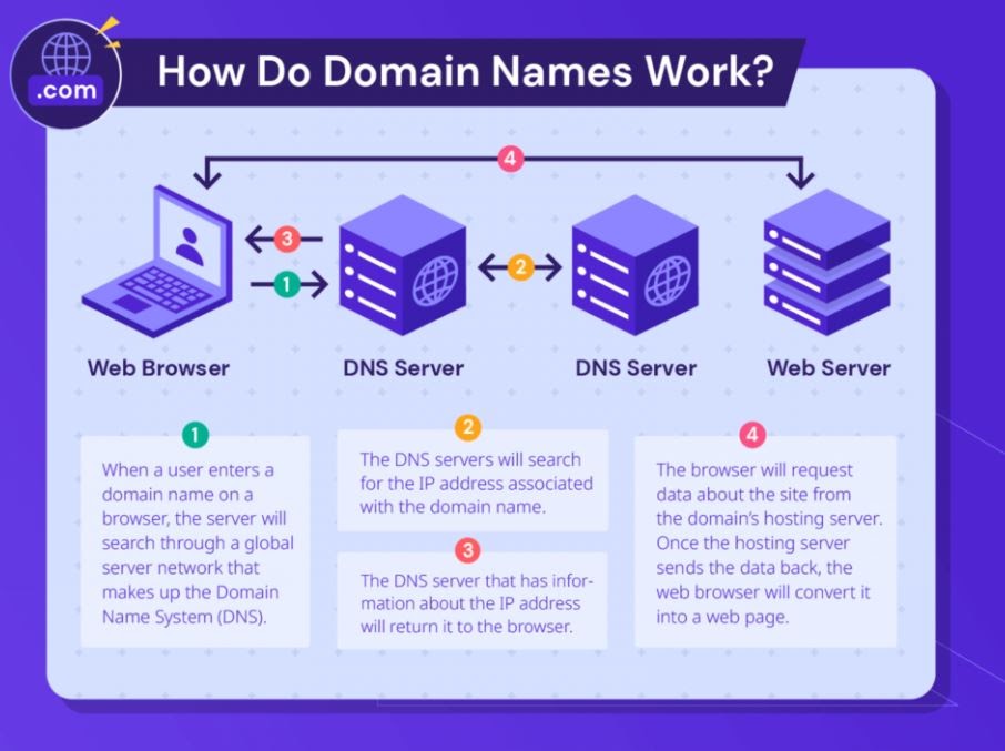 how domain name works infographic