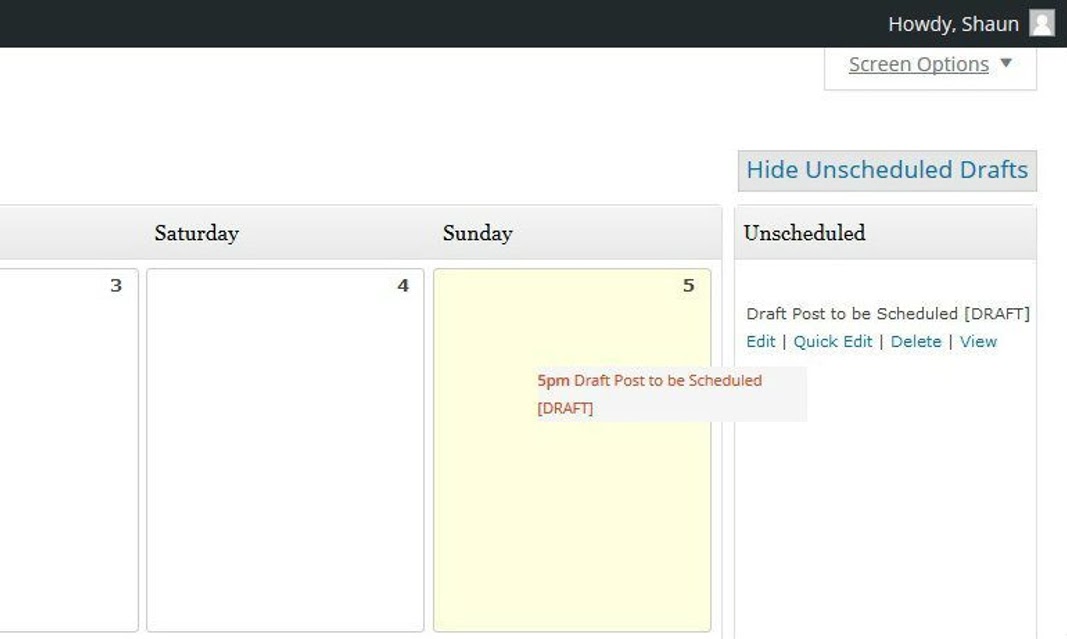how to schedule posts on editorial calendar