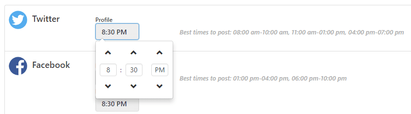 set time to automate posts from blog2social