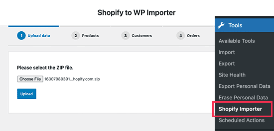 shopify to wordpress importer