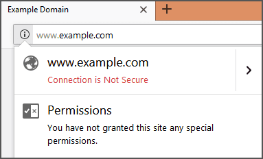 browser showing unsecure connection warning for websites that don't have ssl certificates