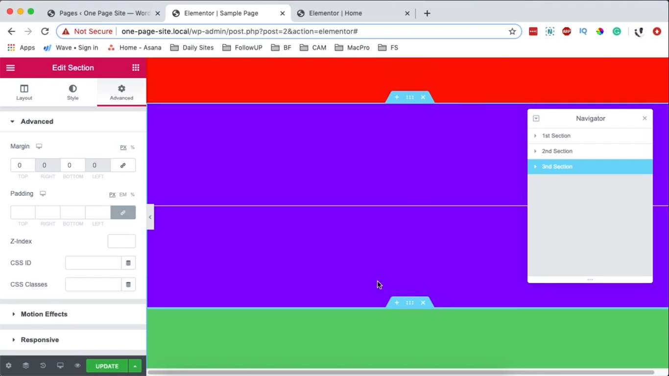 overlapping 3 elements in elementor