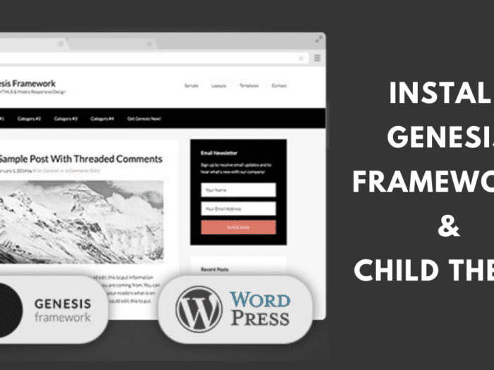 how to install genesis framework and child theme on wordpress