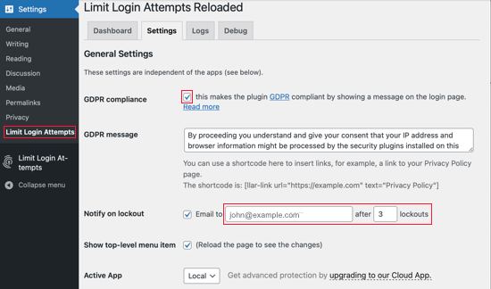 limit login attempts reloaded wordpress plugin