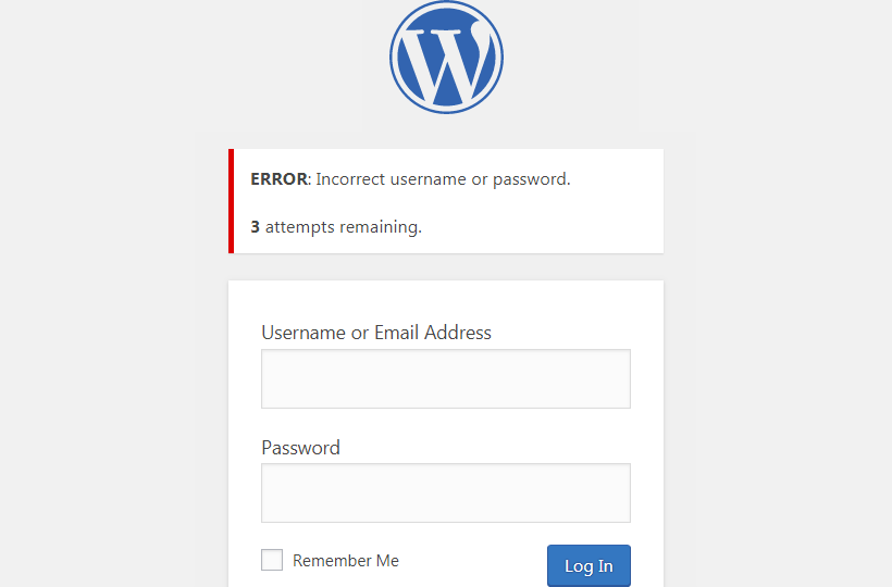 wordpress login page