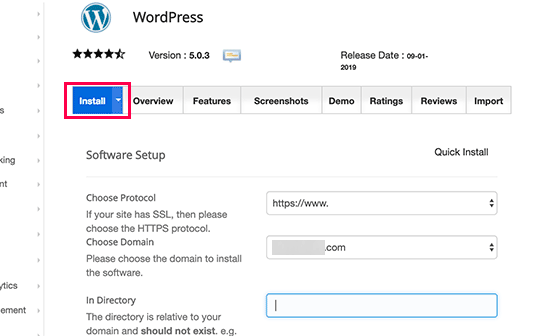 install wordpress