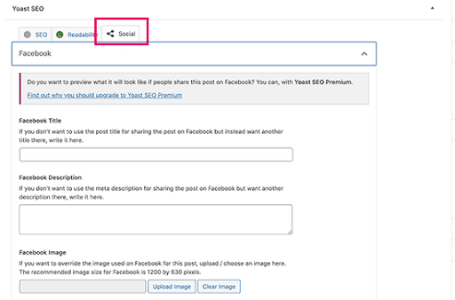 edit facebook post from yoast seo