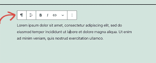 block editor toolbar