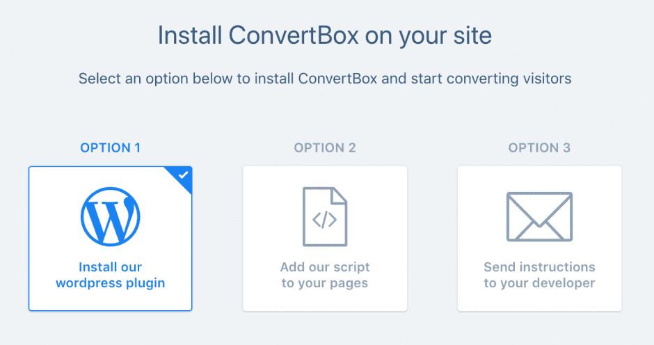 3 options to install convertbox