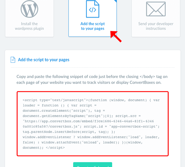 add convertbox script to the pages