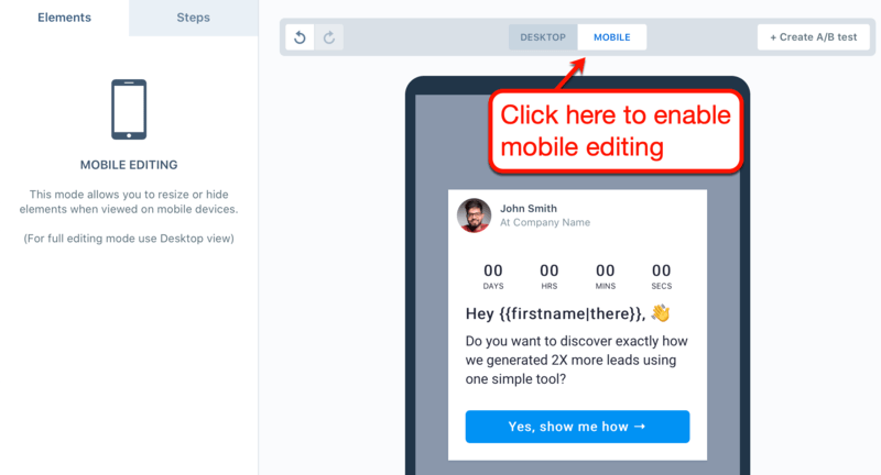 how to edit for mobile in convertbox
