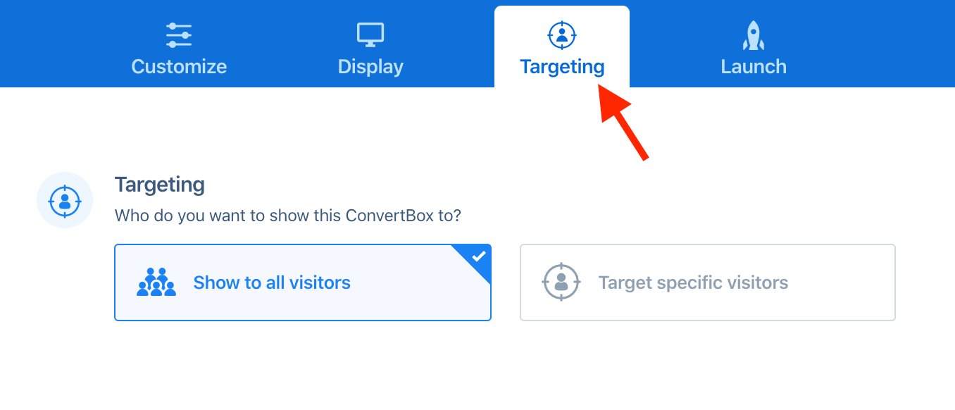 how to target visitors on convertbox