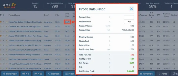 amzscout fba calculator