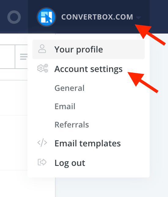 convertbox account setting