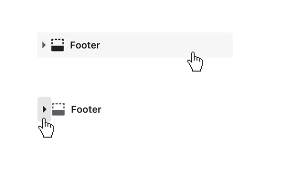 click footer to open section settings and toggle blocks