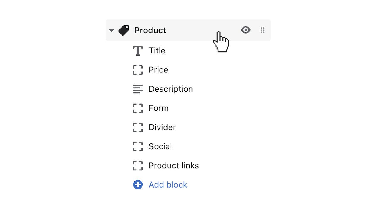 click product to open general settings for the template