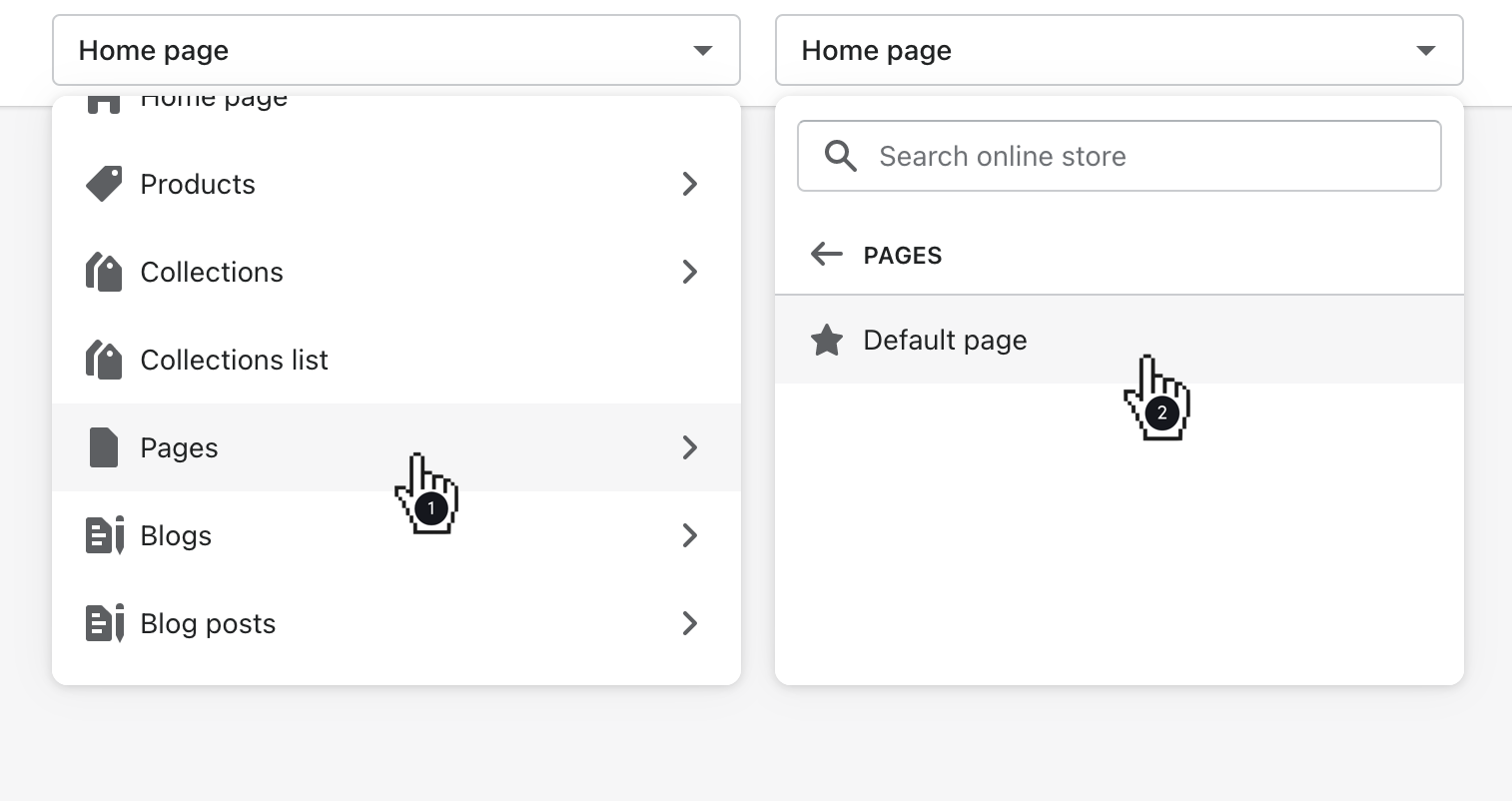 select-pages-then-default-page-to-customize