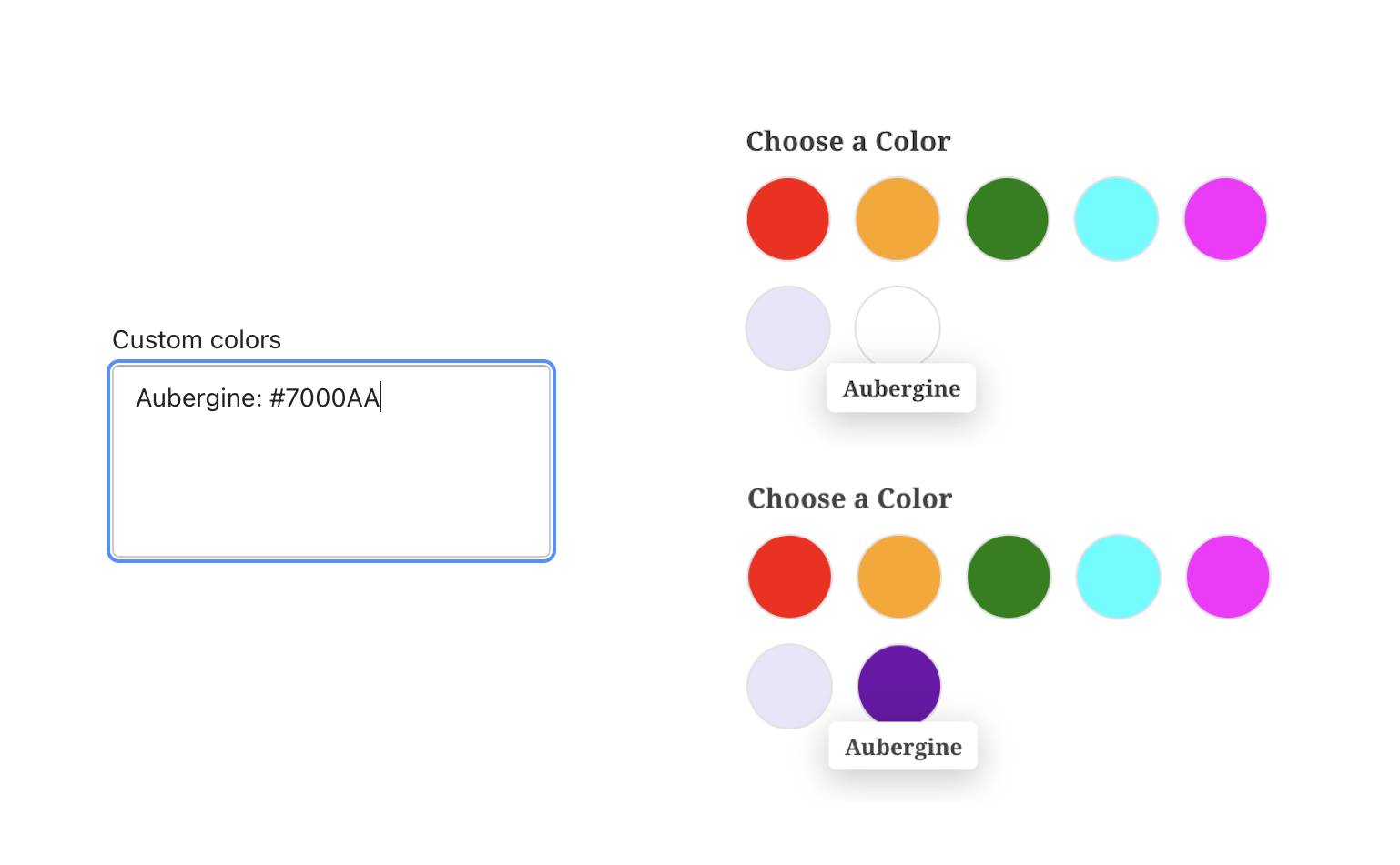 use custom colors to replace or fine-tune colors